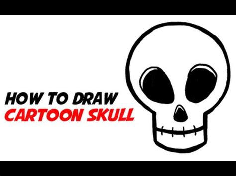 How to draw a cartoon skull in less than 4 minutes! How to Draw a Simple Cartoon Skull 2 of 3 step by step ...