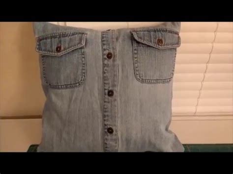 Cut the shirt into a square shape, like a pillow case would be. DIY Pillow Cover From Old Shirts - YouTube
