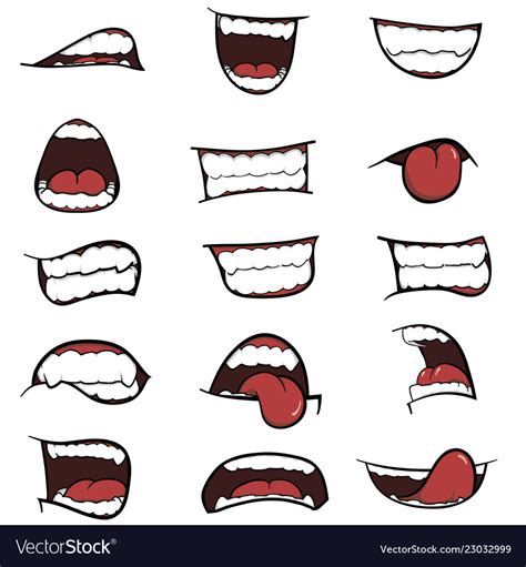 Set Of Mouths Cartoon Royalty Free Vector Image