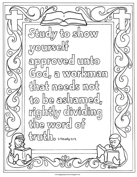 Have the kids write the verse out onto each side of the cube. Coloring Pages for Kids by Mr. Adron: Printable 2 Timothy ...
