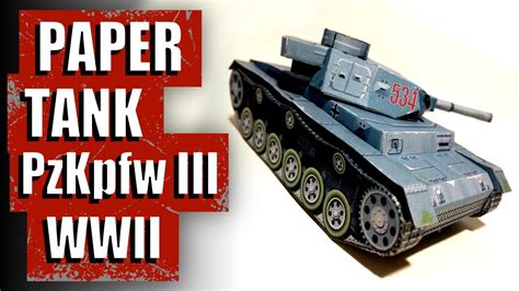 Paper Tank Panzer Iii Model Kit Diy Cardboard Tank Model Homemade