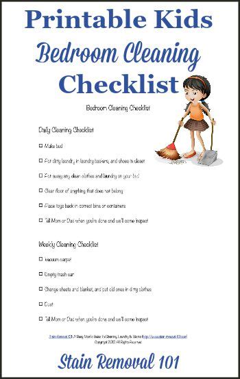 Bedroom Cleaning Checklist Help Kids Know Expectations For This Chore