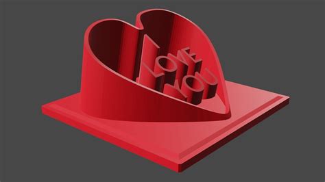 I Love You Heart 3d Model 3d Printable Cgtrader