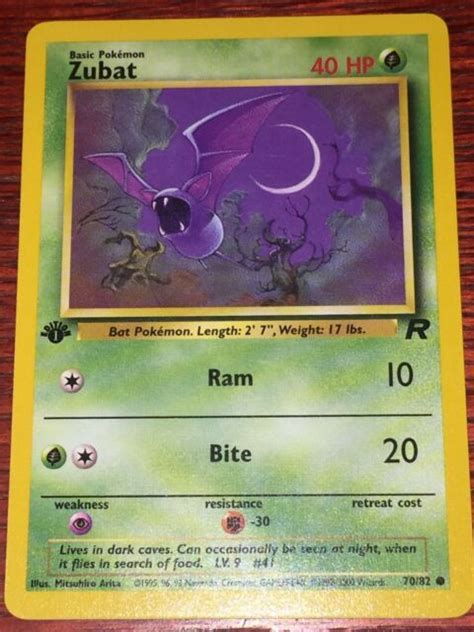 Pokemon Card Team Rocket 1st Edition Zubat 7082 Free Shipping Ebay