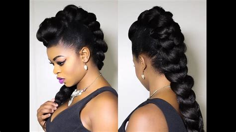 Natural braided hairstyles like double braids (a and although cornrows and natural hair braids really pop on curly hair, other hair textures can totally get it on this 'do as well. Faux Braided Mohawk on Natural Hair!!!!!! - YouTube