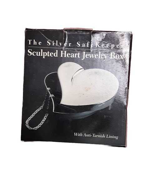 Lori Greiner Anti Tarnish Silver Safekeeper Heart Shaped Jewelry Box