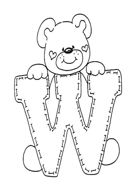 Letra W para colorear | Dibujos para colorear
