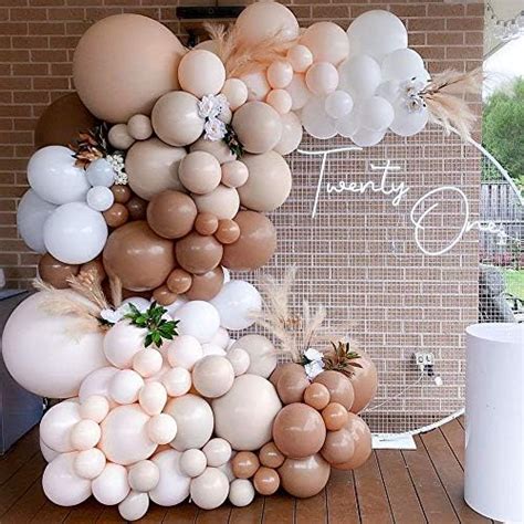 Brown Balloon Garland Kit Arch Boho Light Jungle Cream Baby Shower