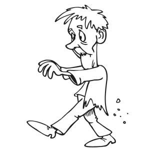 Dessin de Zombie  les coloriages d'Halloween de Tête à modeler