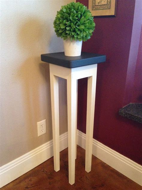 Tall Plant Stand In Annie Sloan Graphite And Old White Indoor Plant