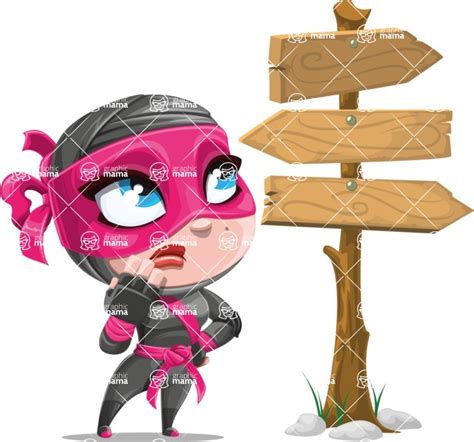 Cute Ninja Girl Cartoon Vector Character Aka Hiroka Crossroads