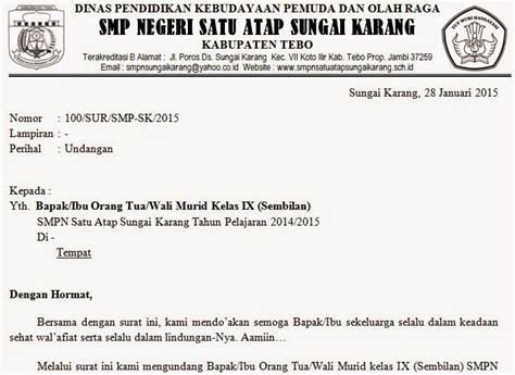 Contoh Undangan Setengah Resmi  web site edukasi