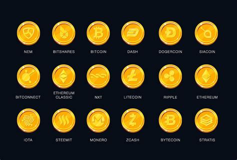 Set of cryptocurrency coins | Cryptocurrency, Coins ...