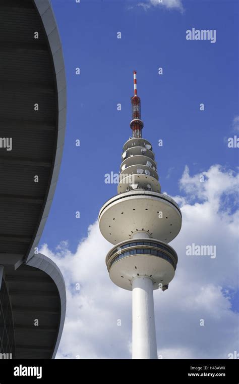 Germany Hamburg Television Tower From Below Stock Photo Alamy