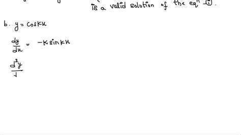 solved consider a differential equation y” k 2 y where k is a constant show that the three