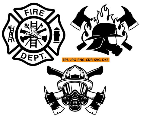 Fichier De Svg De Pompier Logo Américain De Service Etsy