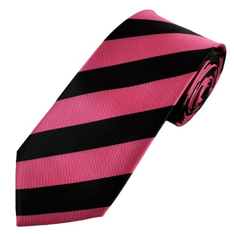 Pink And Black Repp Striped Mens Tie From Ties Planet Uk
