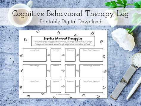 Cognitive Behavior Therapy Health Chart Printable Mental And Etsy