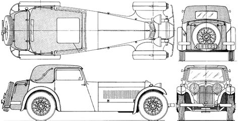Blueprints cars various cars albany vintage car 1981. 1932 Jaguar SS1 Cabriolet blueprints free - Outlines