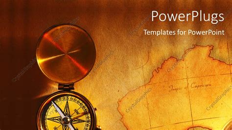 Powerpoint Template A Compass With A Map In The Background 1939