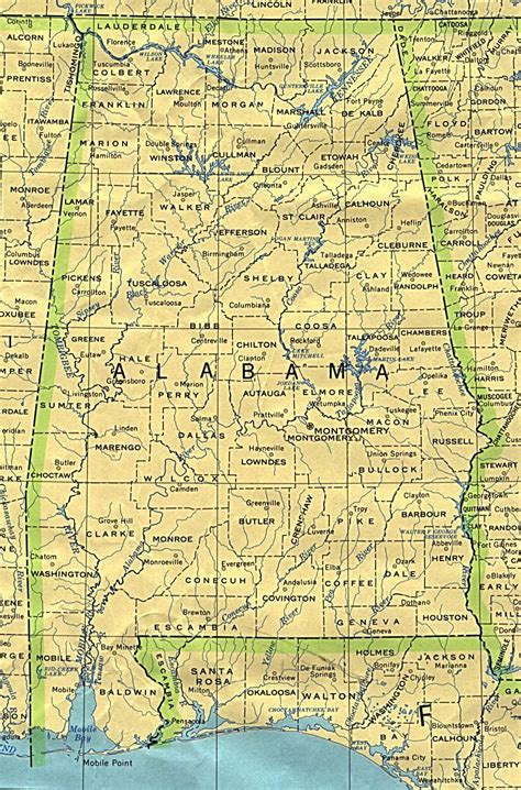 Landkarte Alabama Karten Und Stadtpläne Der Welt