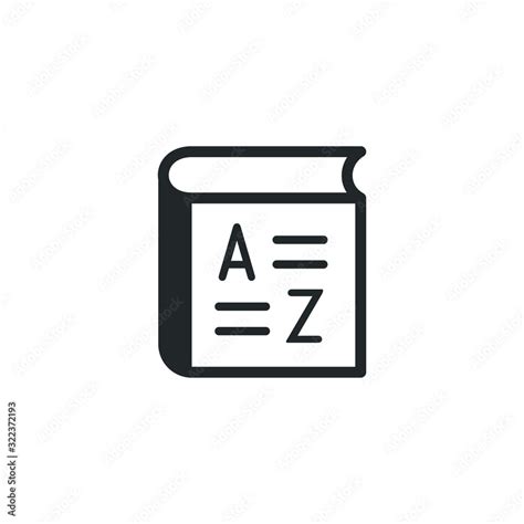 Vocabulary Icon Template Color Editable Book Glossary Symbol Logo