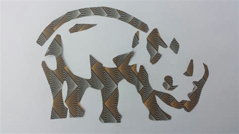 Rhino Stencil Rhino In Shweshwe Fabric £30 Framed African Art