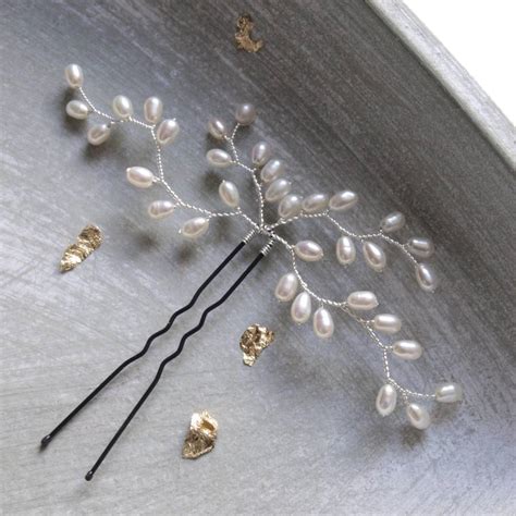 Bud Pearl Bridal Wedding Hair Pin By Jewellery Made By Me