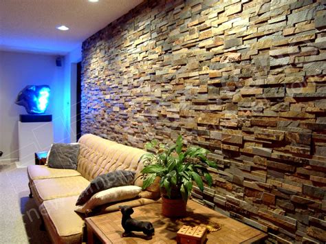 Natural Stone Living Room Interior Stone Wall Cladding Design White