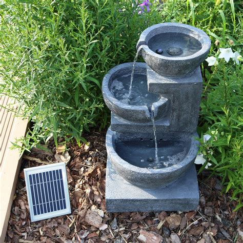 Dekorative springbrunnen für ihren garten. Solar Springbrunnen NSP12 mit Akku LED Beleuchtung für ...