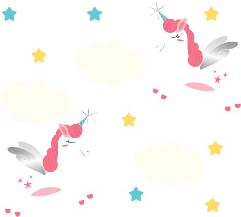 Unicorns Clouds Stars Fairy Tale Wall Decal Tenstickers