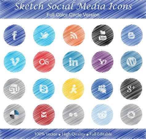 60 Social Media Icons Circle Version — Stock Vector © Karlos1991 22342439