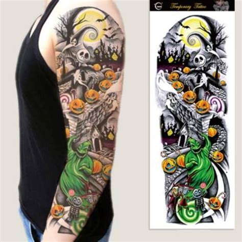 Perfect for your couch, chair, or bed. Jack Skellington Temporary Sleeve Tattoo | Nuevos tatuajes ...