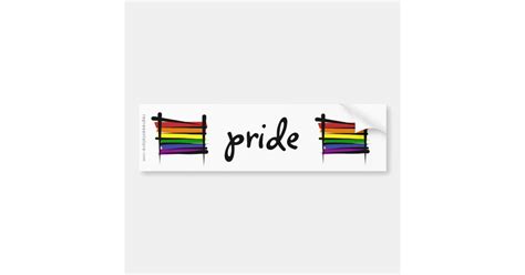 Rainbow Gay Pride Brush Flag Bumper Sticker Zazzle