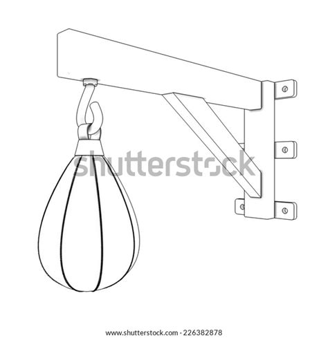 Punching Bag Boxing Isolated On White Stock Illustration 226382878