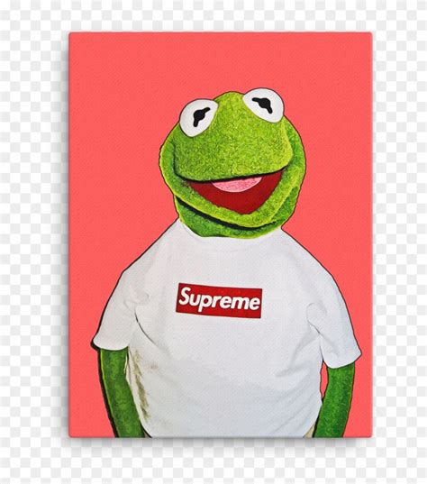 Kermit The Frog Kermit The Frog Wearing Supreme Hd Png Download