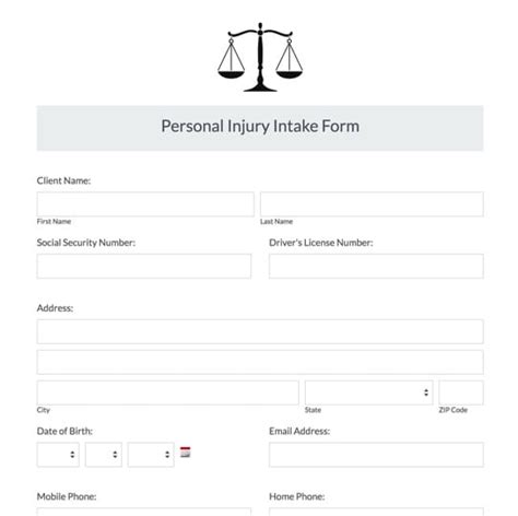 The client must complete the form with enough details in order to avoid having the bankruptcy. Personal Injury Client Intake Form | Formstack