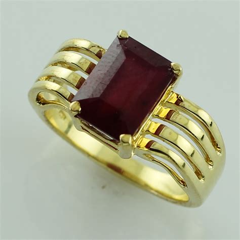 Ruby Gold Plated Mens Ring At Rs 41951pieces Gold Plated Rings
