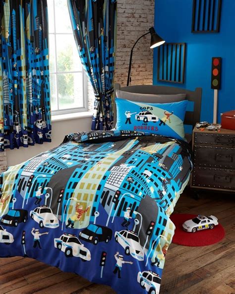Free adjustable base with select mattress purchase of $699+. Childrens Cops & Robbers Police Chase Double Duvet Cover ...