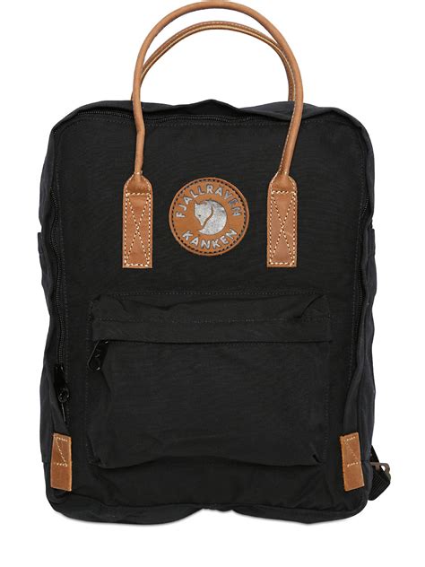 Fjallraven 16 L Kanken Canvas & Leather Backpack in Black ...