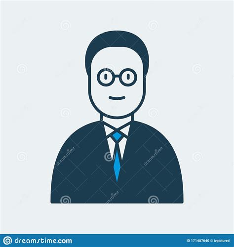 Vector Icon Of A Man In A Glasses Wearing A Suit With A Tie It Represents Government Employees