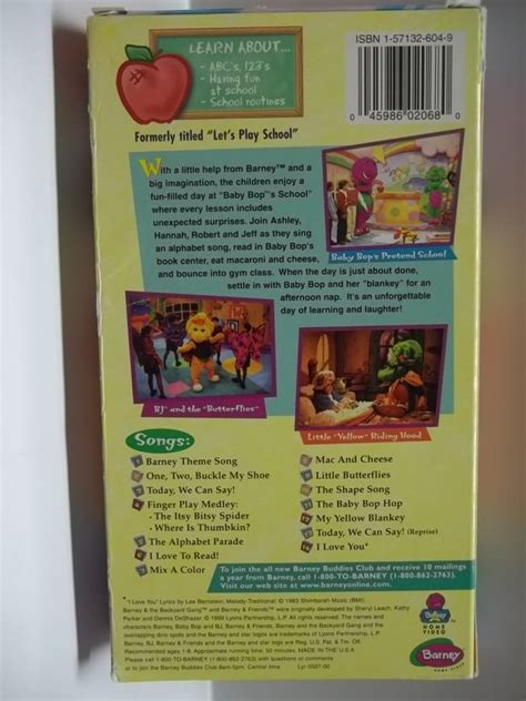 Barney Abcs And 123s Used Vhs 2068 Closed Captioned Prestons Used