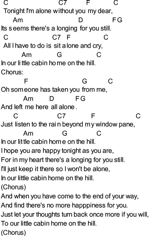 Little cabin on the hill. Bluegrass songs with chords - Little Cabin On The Hill