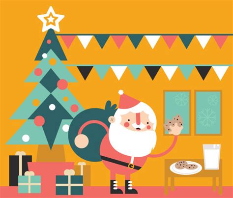Santa Eating Cookies Illustrations Royalty Free Vector
