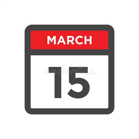March 15th Day 15 Of Monthsimple Calendar Icon On White Background