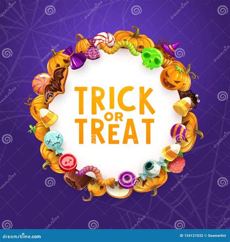 Halloween Holiday Candies Trick Or Treat Sweets Stock Vector