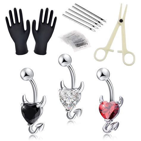 Buy Piercing Kit Combofix 31pcs Professional Belly Nose Piercing Kit Stainless Steel 14g 20g