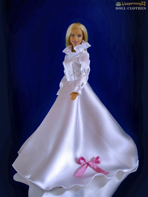 barbie doll in custom order white gown satin dress with pi… flickr