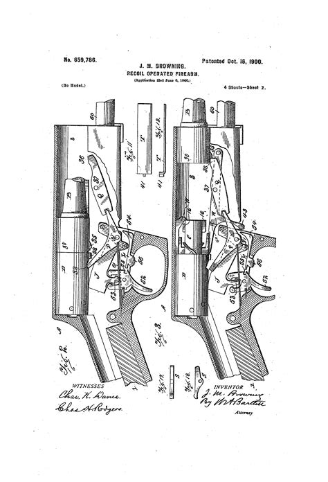Patent US659786 - Recoil-operated firearm. - Google Patents