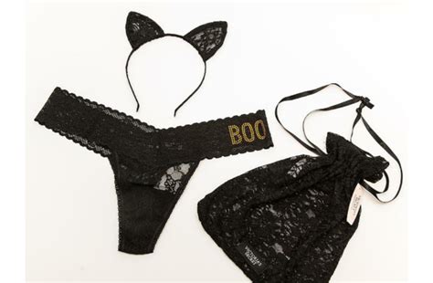 Victorias Secret Lace Cat Ears And Boo Thong Set Naughty And Nice